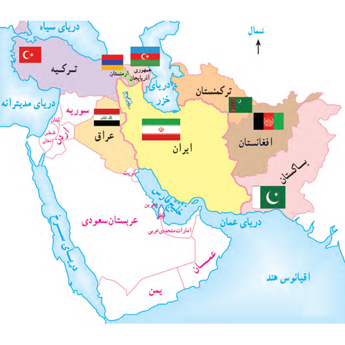map iran schoolbook